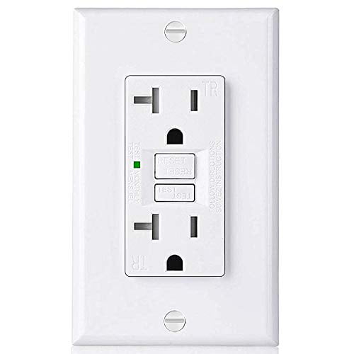 White Decor Wall Plates Included WR SuperInk 4 PK 20A GFCI Outlets Tamper-Resistant ETL Listed Slim design Outdoor GFI Receptacles with LED Indicator TR Weather-Resistant 